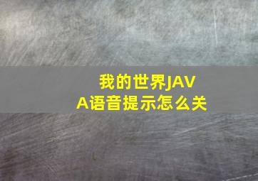 我的世界JAVA语音提示怎么关