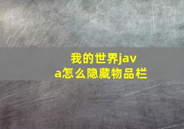 我的世界java怎么隐藏物品栏