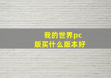 我的世界pc版买什么版本好