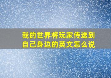 我的世界将玩家传送到自己身边的英文怎么说