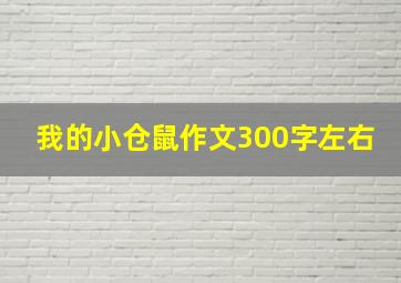 我的小仓鼠作文300字左右