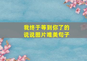 我终于等到你了的说说图片唯美句子