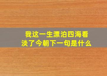 我这一生漂泊四海看淡了今朝下一句是什么