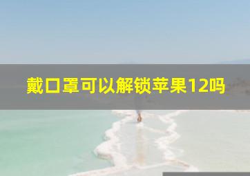 戴口罩可以解锁苹果12吗