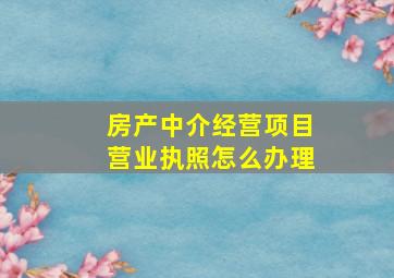 房产中介经营项目营业执照怎么办理