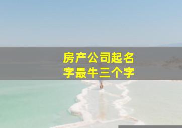 房产公司起名字最牛三个字