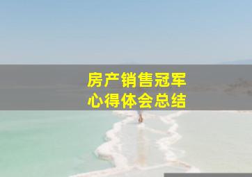 房产销售冠军心得体会总结