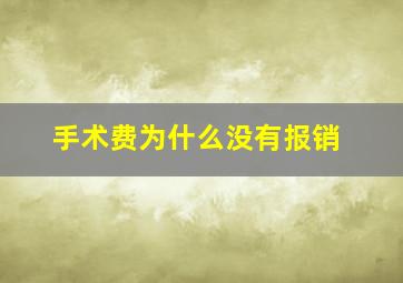 手术费为什么没有报销