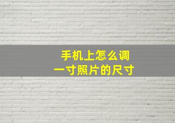 手机上怎么调一寸照片的尺寸