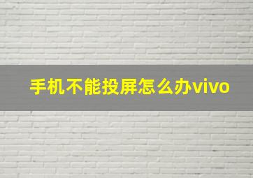 手机不能投屏怎么办vivo