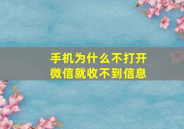 手机为什么不打开微信就收不到信息