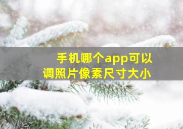 手机哪个app可以调照片像素尺寸大小