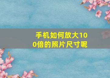 手机如何放大100倍的照片尺寸呢