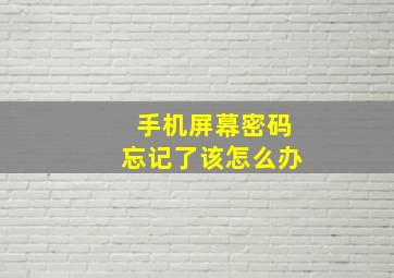 手机屏幕密码忘记了该怎么办