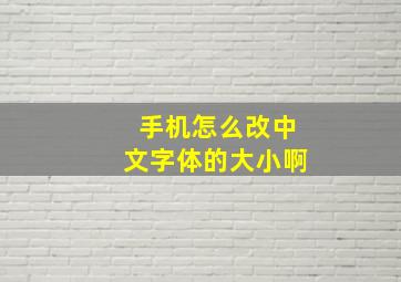 手机怎么改中文字体的大小啊