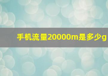 手机流量20000m是多少g