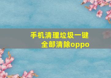 手机清理垃圾一键全部清除oppo