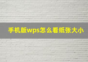 手机版wps怎么看纸张大小