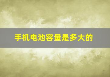 手机电池容量是多大的