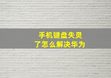 手机键盘失灵了怎么解决华为