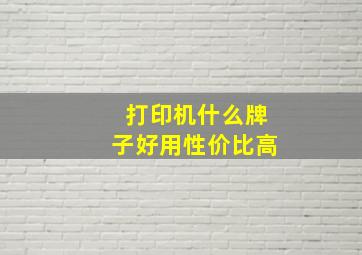 打印机什么牌子好用性价比高