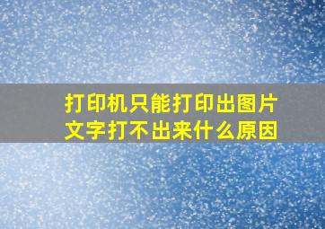 打印机只能打印出图片文字打不出来什么原因