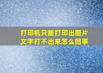 打印机只能打印出图片文字打不出来怎么回事