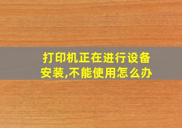 打印机正在进行设备安装,不能使用怎么办