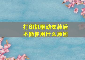 打印机驱动安装后不能使用什么原因