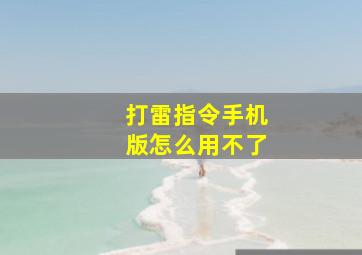 打雷指令手机版怎么用不了