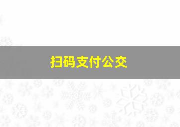 扫码支付公交