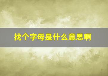 找个字母是什么意思啊