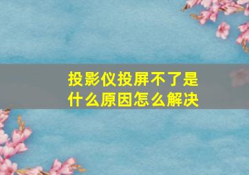 投影仪投屏不了是什么原因怎么解决