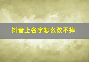 抖音上名字怎么改不掉