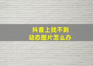 抖音上找不到动态图片怎么办