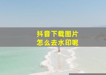 抖音下载图片怎么去水印呢