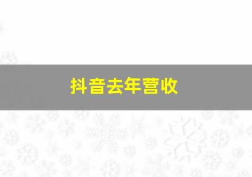 抖音去年营收