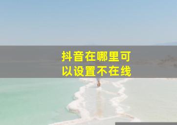 抖音在哪里可以设置不在线