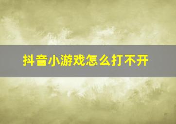 抖音小游戏怎么打不开