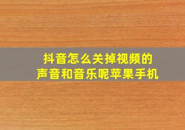 抖音怎么关掉视频的声音和音乐呢苹果手机