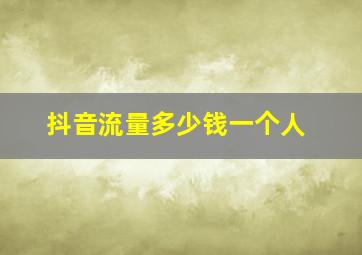 抖音流量多少钱一个人