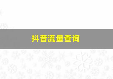 抖音流量查询