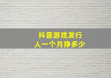 抖音游戏发行人一个月挣多少