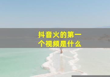 抖音火的第一个视频是什么