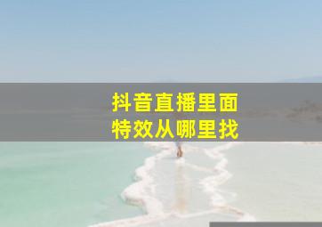 抖音直播里面特效从哪里找