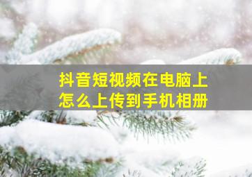 抖音短视频在电脑上怎么上传到手机相册