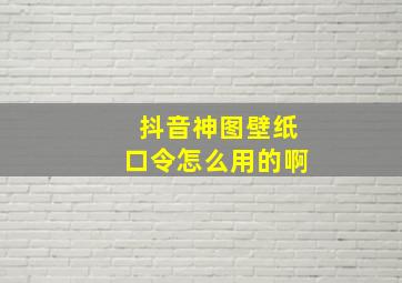 抖音神图壁纸口令怎么用的啊