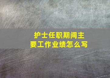 护士任职期间主要工作业绩怎么写