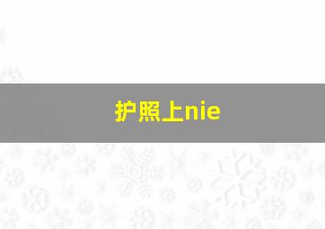 护照上nie