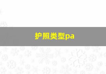 护照类型pa